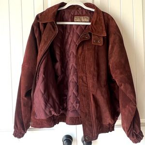 Vintage Santa Fe Outback Leather Heavy Bomber Jacket in Reddish Brown Size L